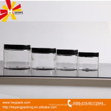 PET clear plastic jars screw lid